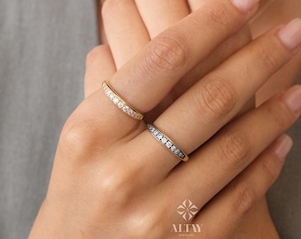 14K Gold Micro Pave Ring, Minimalist Gold Pinky Ring, Thick Band Ring, Dainty Signet Statement Ring, Chunky Wedding Ring, Handmade Gifts