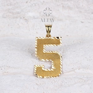 Solid gold number pendant clearance