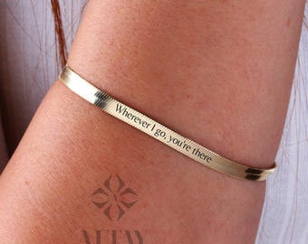 14K Gold Herringbone Bracelet, Custom Gold Herringbone Chain, Flat Gold Chain Bracelet, Simple Gold Chain Bracelet, Herringbone Anklet Gift