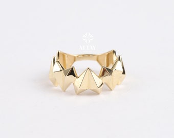 14K Gold Heart Ring, Geometric Puffy Heart Love Ring, Heart Infinity Ring, Minimalist Love Band Ring, Stacking Gold Ring, Wedding Ring