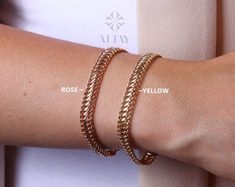 14K Gold Double Curb Chain Bracelet, 8mm Vienna Chain Bracelet, Daily wear Jewelery, Armoured Chain, Minimal Fine Jewelry, Gift For Her