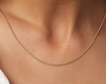 14K Gold Popcorn Necklace, 2mm Curb Choker Chain, Gold Herringbone Stack Link Chain, Braided Bismark Necklace, Valentine's Day Gift