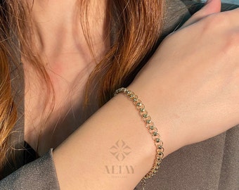 14K Dorica Balls Bracelet,Beaded Bracelet, Dainty Bracelet, Shiny Balls, Gift For Her, Everydaywear Fine Jewelry, Delicate Bracelet