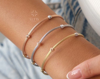 14K Gold Satellite Bracelet, Bead Chain Bracelet, Station Ball Bracelet, Mini Multi balls Chain Bracelet, Beaded Ball Chain, Free Extender