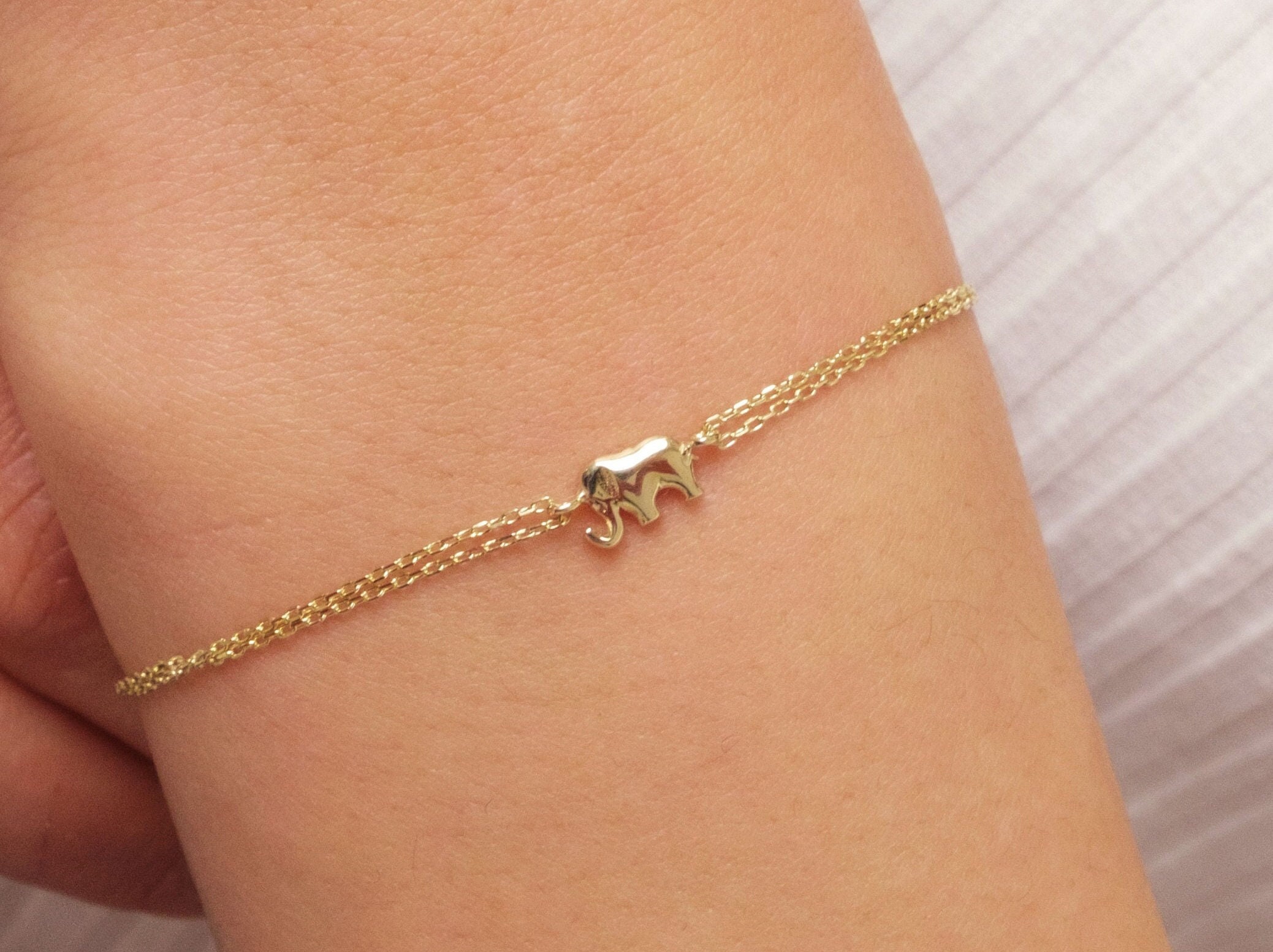 LUCKY ELEPHANT ANKLE BRACELET GOLD COLOUR ANKLET CHAIN & PRETTY GIFT BAG