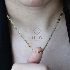2mm Anchor Link Necklace in Sterling Silver | Unisex Mariner Chain
