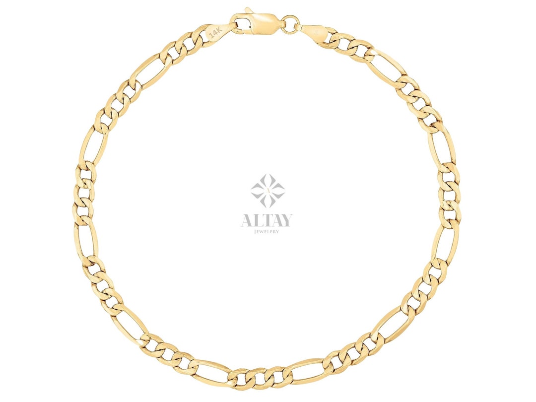 14k Gold Figaro Chain Bracelet