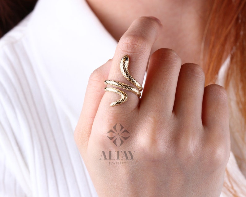 Minimalist 14K Gold Snake Ring For Daily Wear 14K Gold Fill / 6