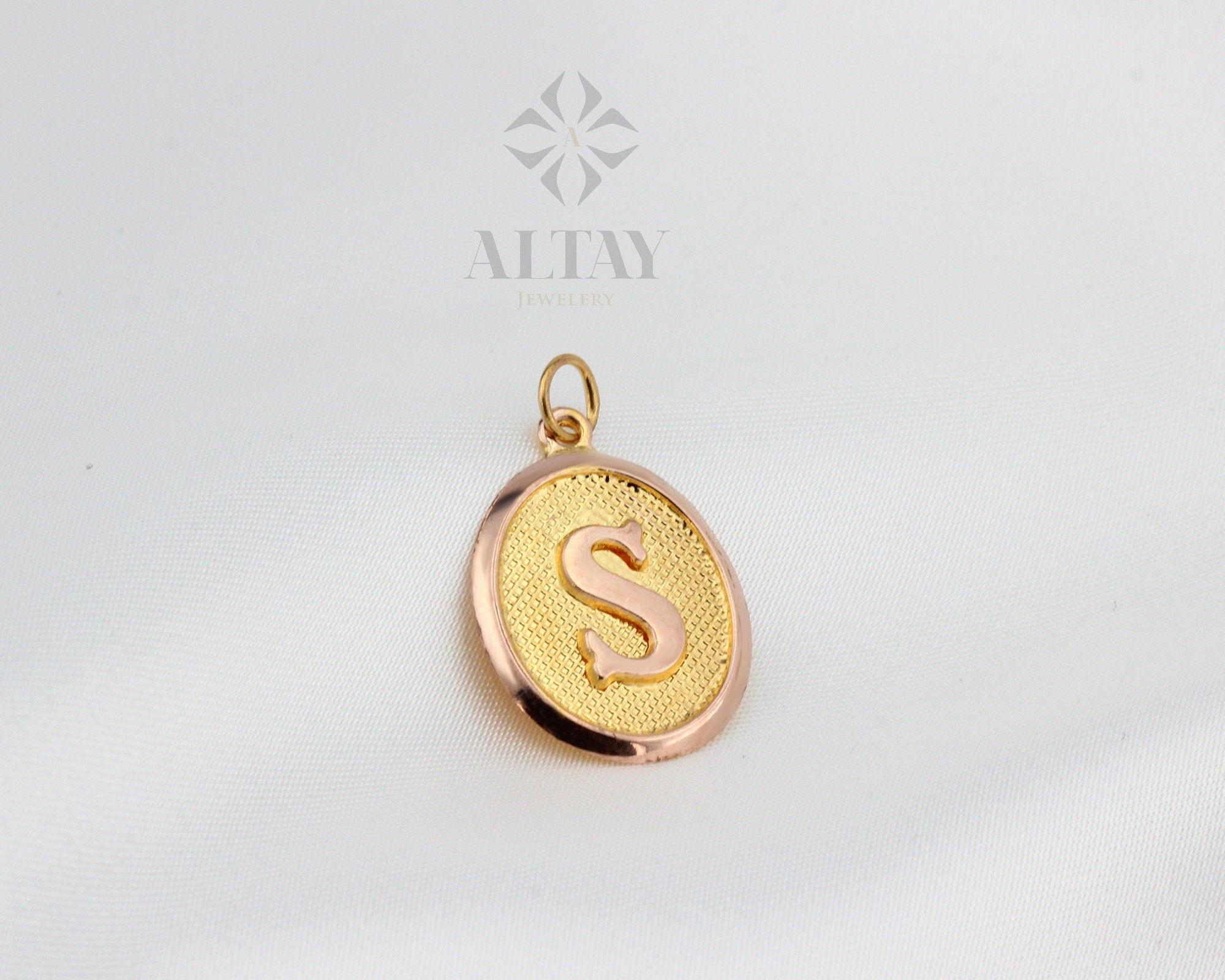 14K Solid Gold Initial Pendant