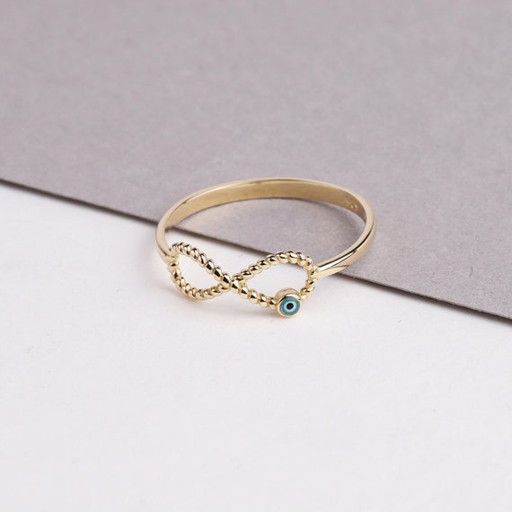 Infinity-Shaped Stacking Ring in 14K Yellow Gold