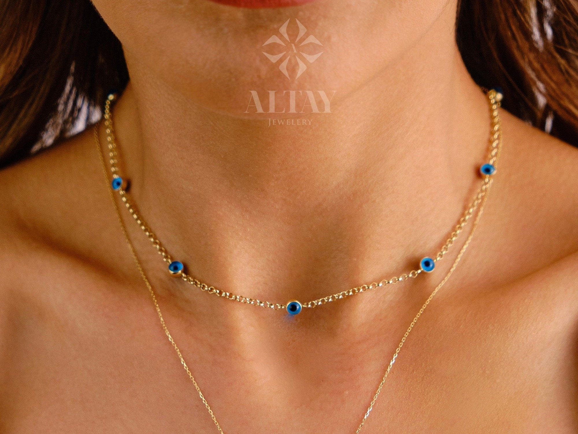 14k gold evil eye choker discount