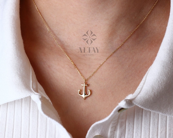 Buy the Anchor Gold Layered Nautical Necklace | JaeBee Jewelry
