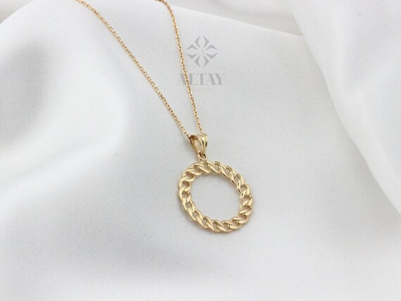 14K Gold Cuban Link Pendant, Small Chain Necklace, Mini Miami Cuban Link Choker, Layered Real Gold Charm, Daily Necklace, Gift for Her