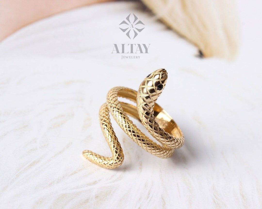 14K Gold Snake Ring, Wrap Snake Band, Circle Serpent Jewelry, Dainty Stacking Animal Rings, Snake Style Ring, Open Band Statement Wrap Ring - Etsy 14K Gold Snake Ring, Wrap Snake Band, Circle Serpent Jewelry, Dainty Stacking Animal Rings, Snake Style Ring, Open Band Statement Wrap Ring - Etsy