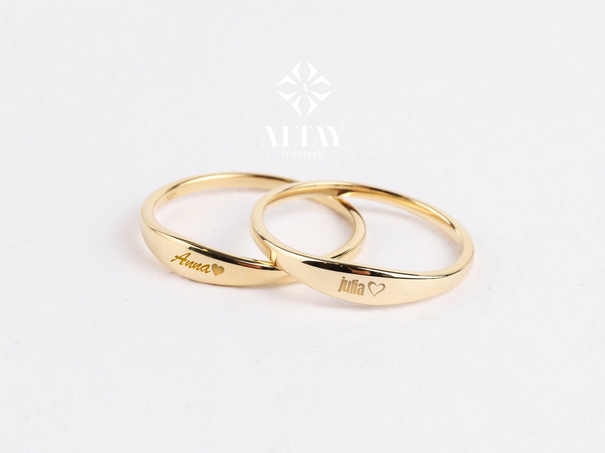 Engraved Name Ring - Hand Stamped Style with Gold Plating | My Name  Necklace Canada