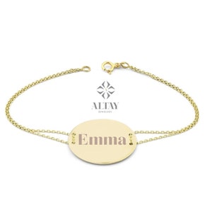 Bracelet prénom personnalisé en or 14 carats, bracelet chiffres gravés, bracelet disque initial personnalisé, bracelet d'identification, bracelet d'amitié étiquette disque
