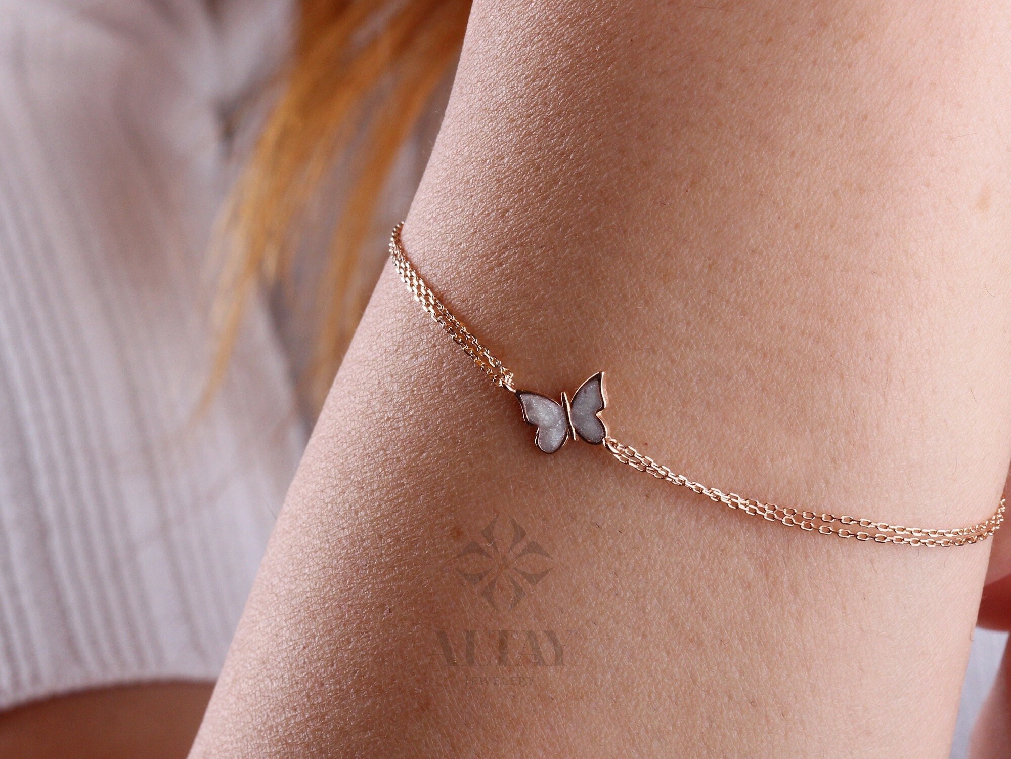 Gold bracelet butterfly deals