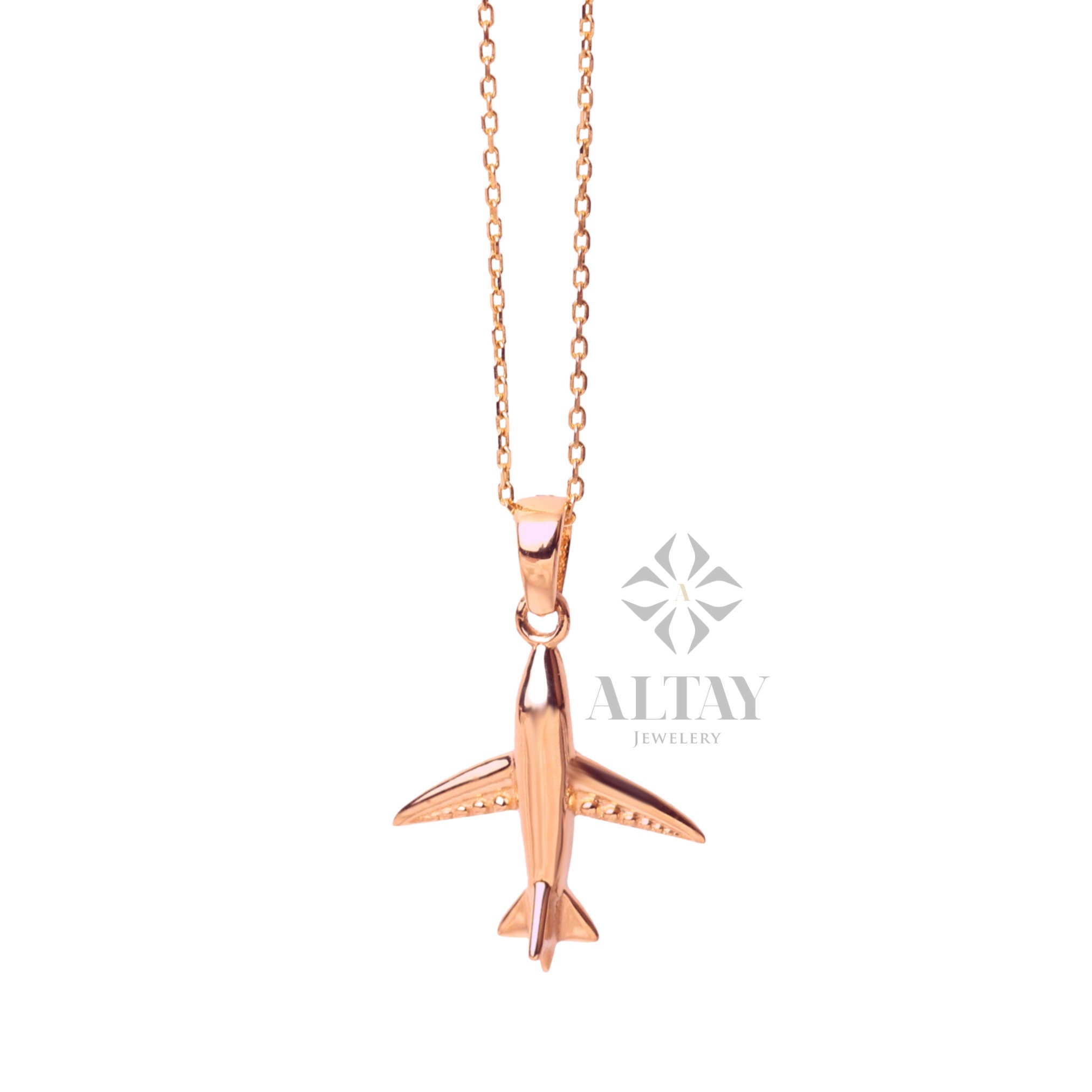 Rose gold 2024 airplane necklace