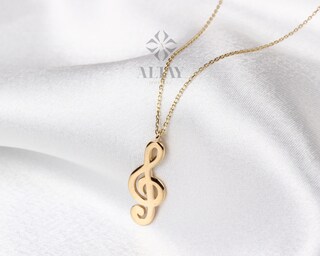 NKlaus Ciondolo A Forma Di Chiave Di Violino, Oro Giallo 375 (9kt), Lucido, 15,8 Mm