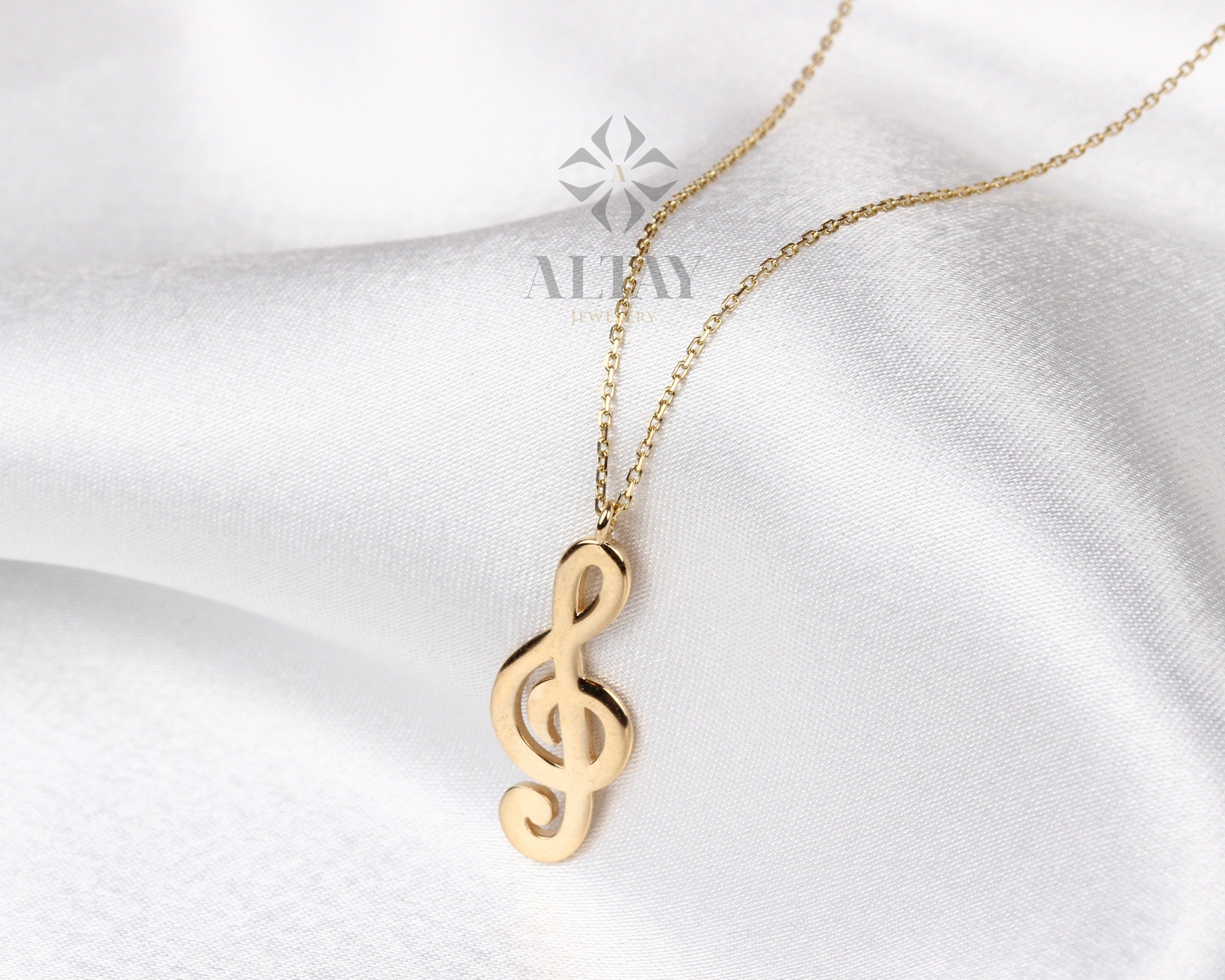 NKlaus Ciondolo A Forma Di Chiave Di Violino, Oro Giallo 375 (9kt), Lucido, 15,8 Mm