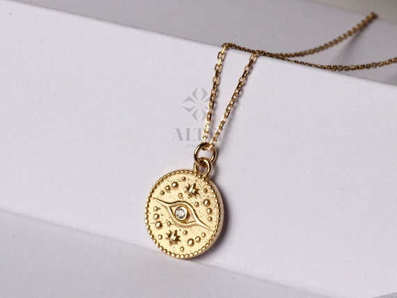 Evil eye coin sale necklace