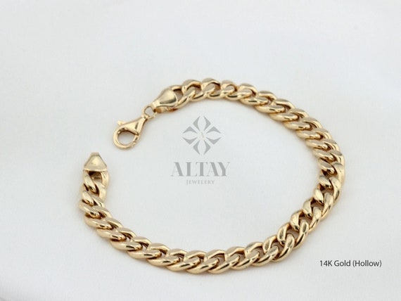 14K Gold 8MM Cuban Link Bracelet, Layering Chain, Chunky Retro Chain, Bold Link, Gift For Her, Stacking Bracelet, Unisex Bracelet