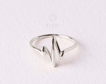 Buy 14K Gold Heartbeat Ring, Lifeline Pulse Band Ring, Love