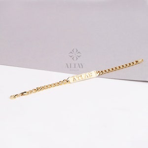 Nameplate Cuban link bracelet, personalized jewelry
