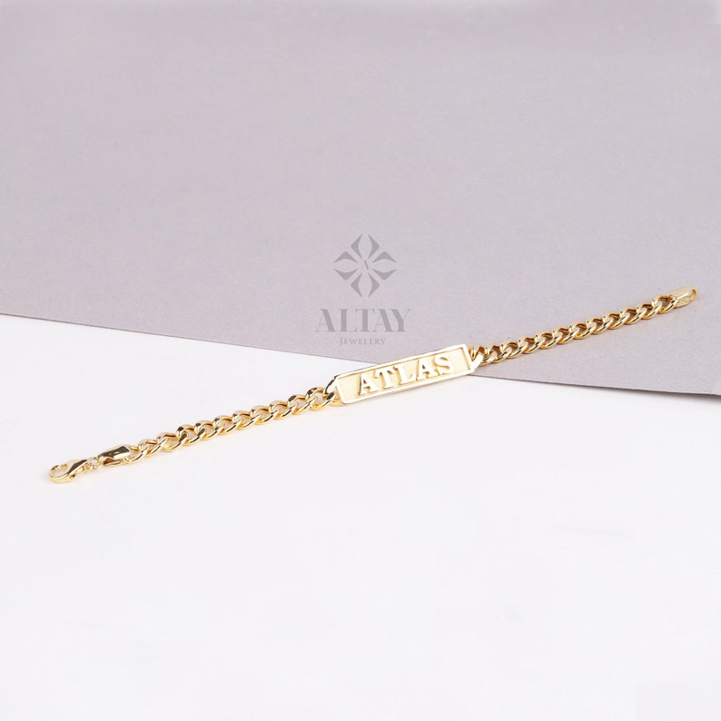 Nameplate Cuban link bracelet, personalized jewelry