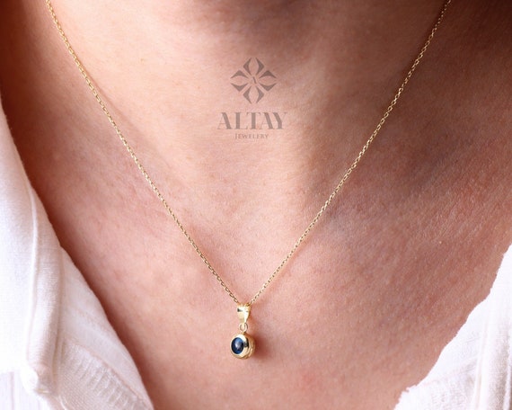 14K Evil Eye Necklace, Evil Eye Charm Pendant, Mother's Day Gift, Hamsa Necklace, Nazar Necklace, Beaded Charm Necklace, Gift For Her