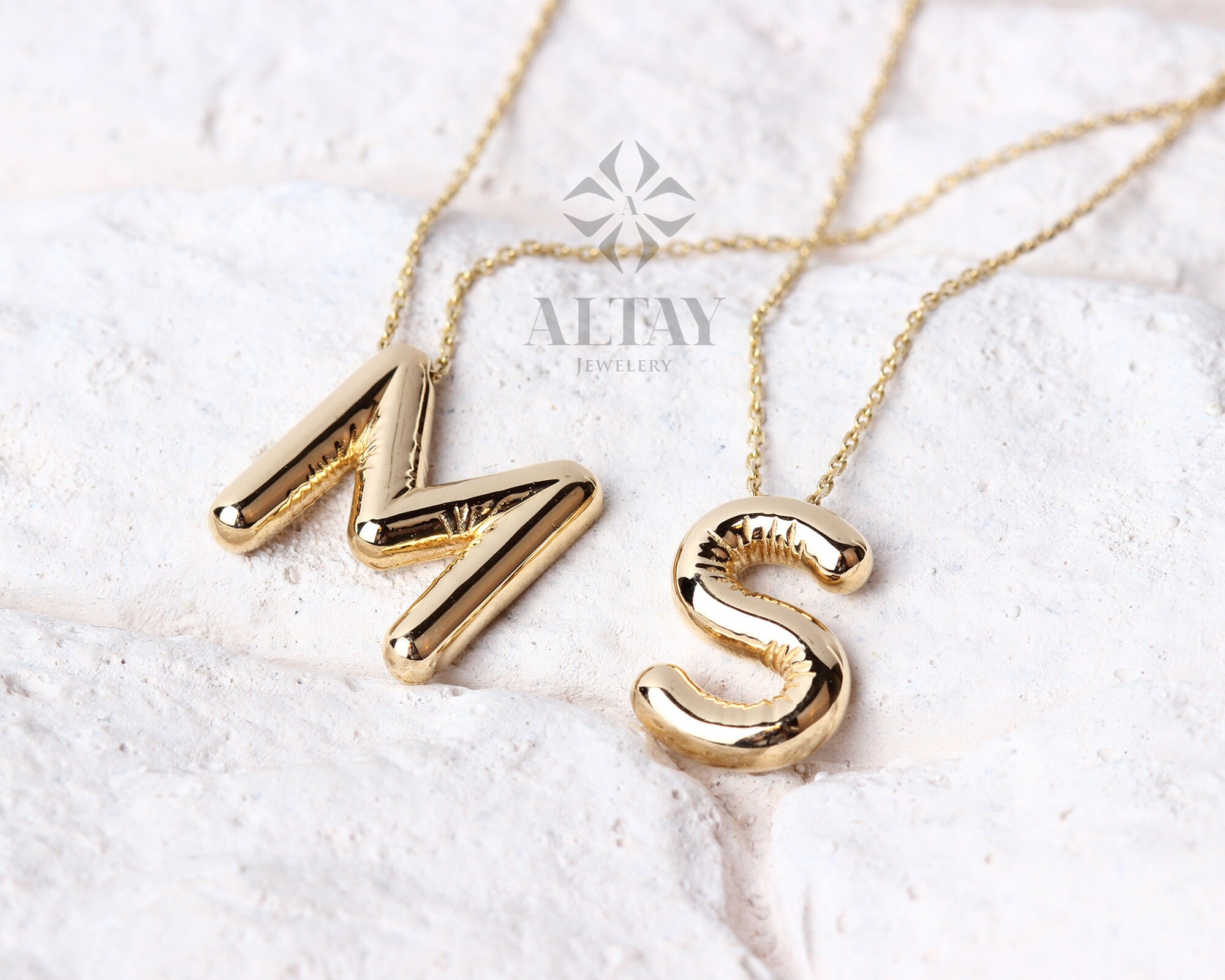 NUZON Gold Initial Letter Pendant Necklace 14K Gold Plated Cuban Link Chain  Toggle Clasp Hexagon Monogram Engraved A-Z Alphabet Necklaces Personalized