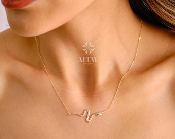 14K Gold Snake Necklace, Serpent Charm Necklace, Animal Choker, Medusa Necklace, Dainty Gold Necklace, Jewelry for Women, Bridal Gift