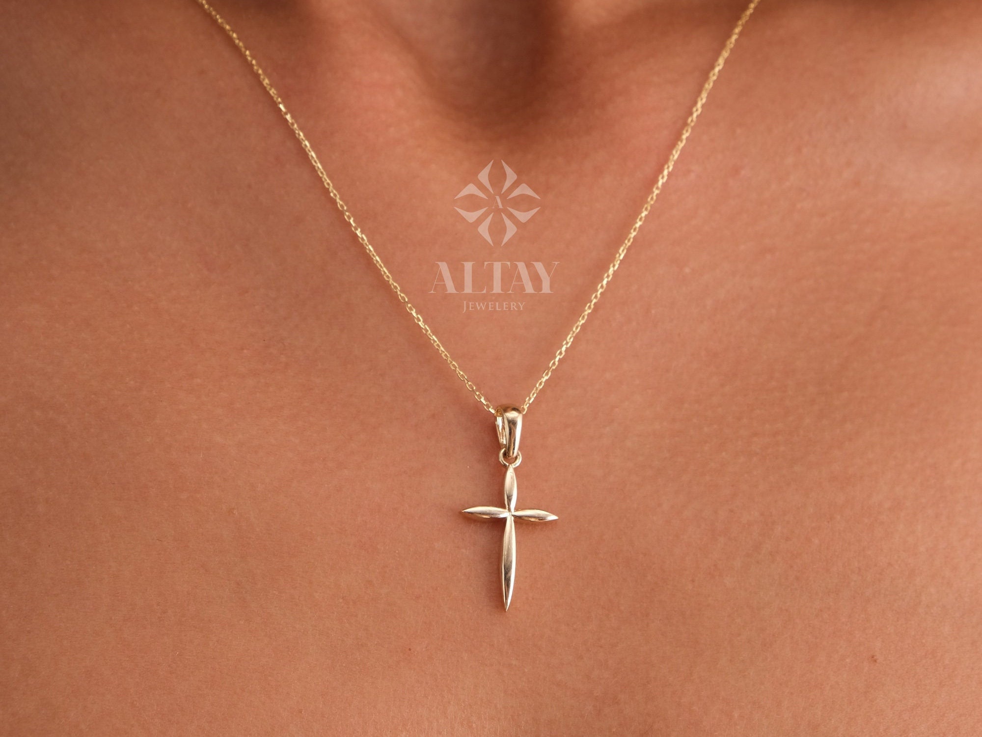 Amazon.com: SUMFAN Cross Necklace for Girls Women,Small Cubic Zirconia Tiny Cross  Necklace Baptism Gifts for Girl,First Communion Gifts,Christening Gifts for  Girls Women (Angel Wing Cross Necklace): Clothing, Shoes & Jewelry