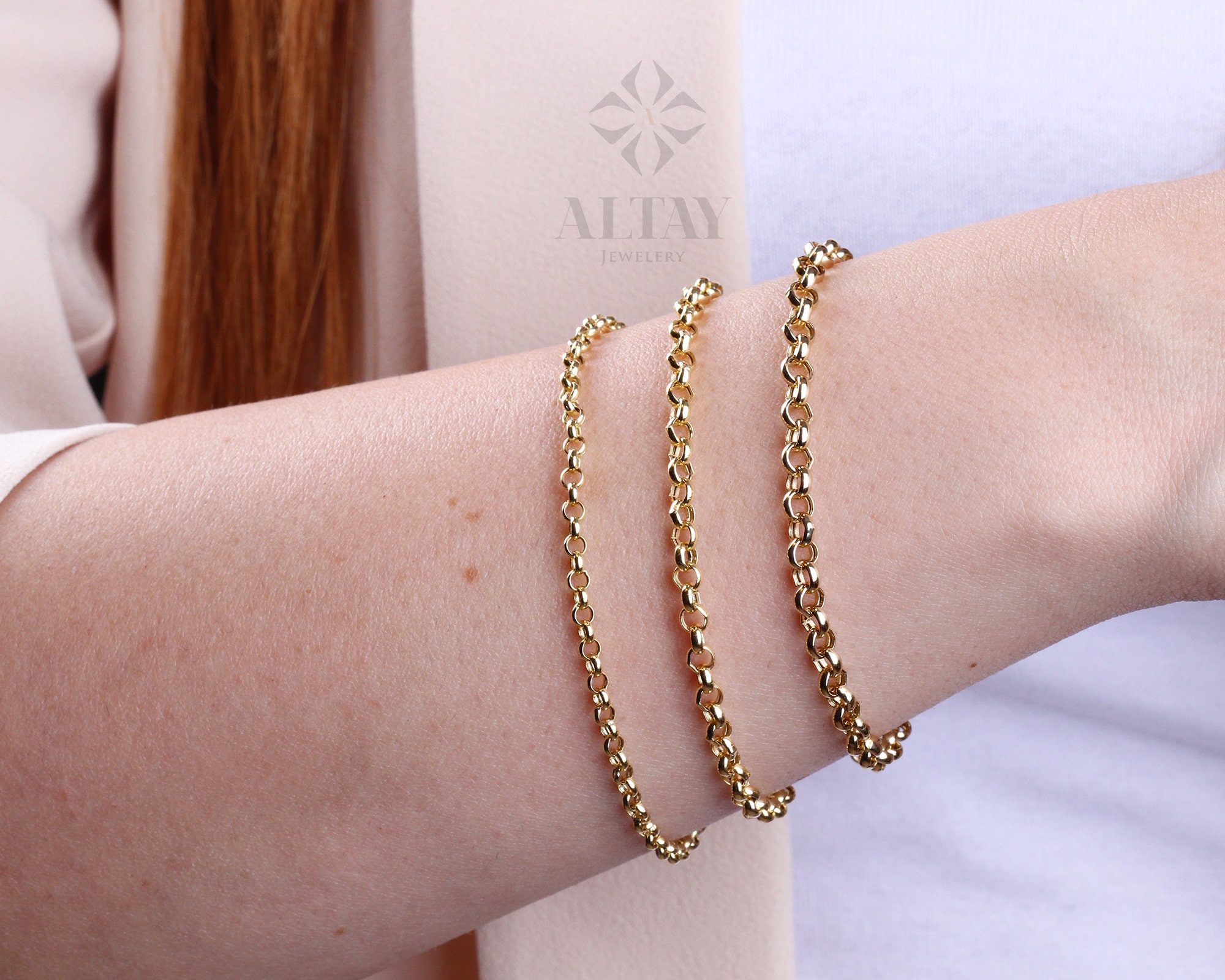 5/50 Pcs Charm Bracelets for Women Girls, Bulk Wholesale 8'' Adjustable 6mm  Big Rolo Chain Link Bracelets Gold/14k Gold/silver/bronze 