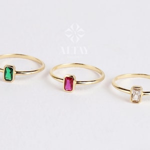 14K Gold Birthstone Rings, Personalized Family Birthstone Ring, Custom Made Birthstone Ring For Mothers, Unique Birthday Gemstone Ring