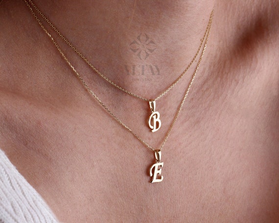 Letter Charm, Initial Necklace Pendant