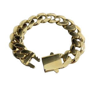 18K Gold 15 MM Cuban Link Bracelet Layering Chain Chunky - Etsy