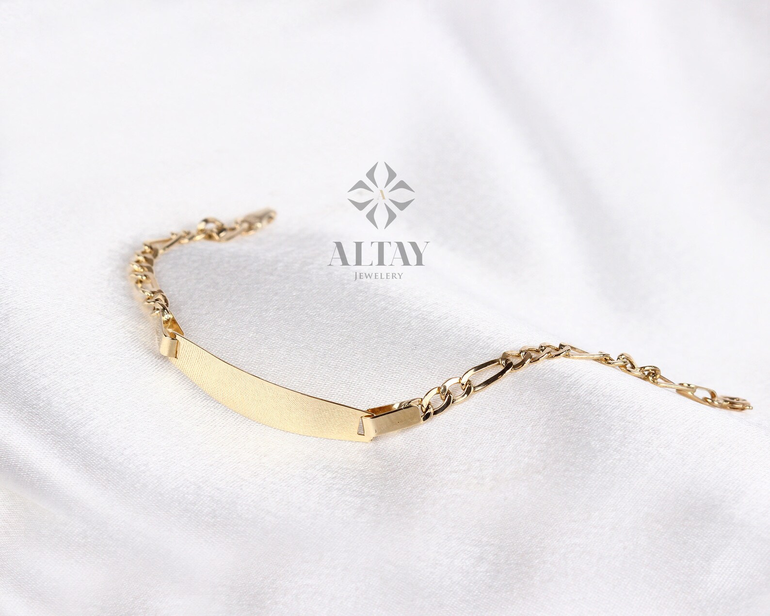 14K Gold Baby ID Bracelet Child Nameplate Bracelet Solid Etsy