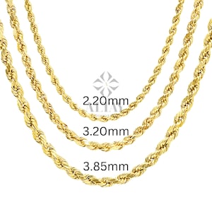 14K ゴールド ロープチェーンネックレス、2 mm 3 mm 4 mm ロープチェーンネックレス、ダイヤモンドカットツイストチェーンチョーカー、メンズ レディース ゴールドネックレス、レイヤードネックレス