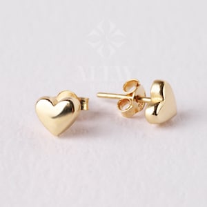 14K gouden hartoorbellen, mini-hartoorbellen, liefdesoorbellen stapelen gouden oorbellen, cadeaus voor dochter, valentijnscadeau voor haar