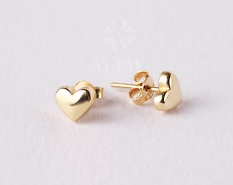 14K Gold Heart Stud Earrings, Mini Heart Earrings, Love Earrings Stacking Gold Earrings, Gifts for Daughter, Valentine's Gift for Her