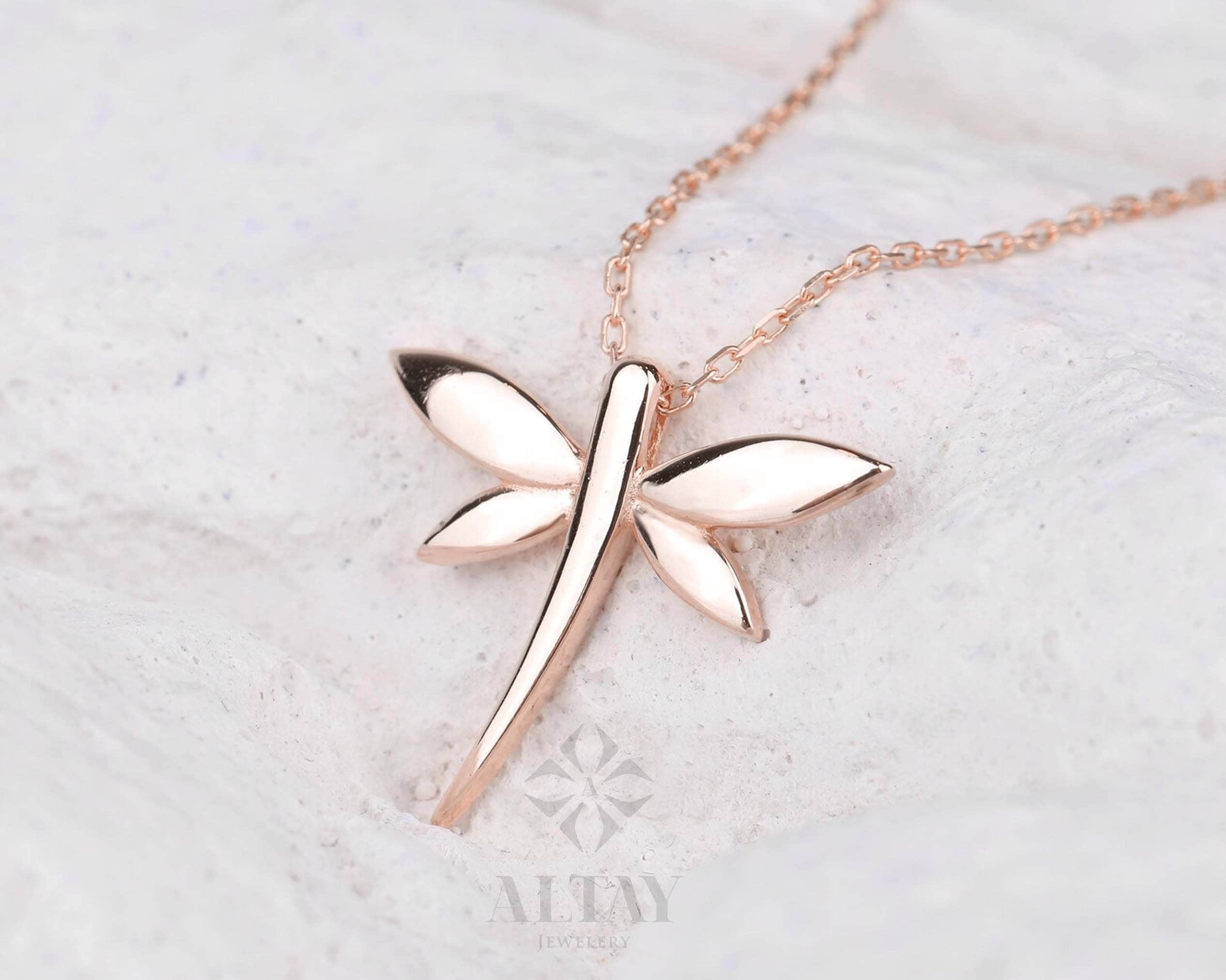 Dragonfly necklace 2024 rose gold