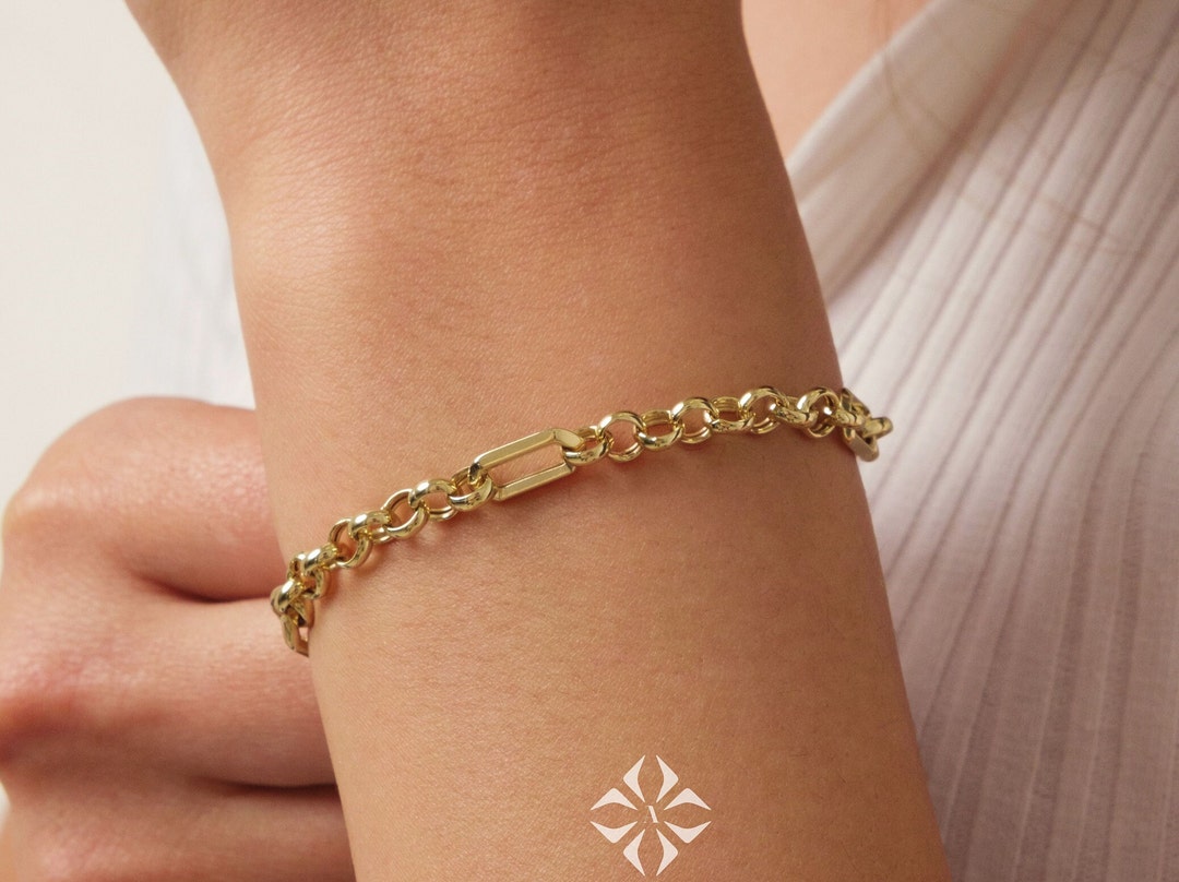 thick flat & oval chain bracelet 約23cm thick flat & oval chain bracelet 約23cm
