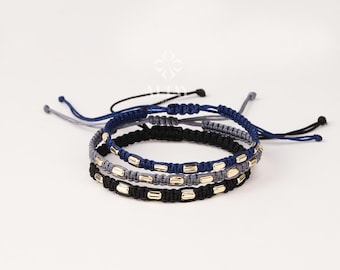 14K Gold String Bracelet, Adjustable Bracelet, Macrame Bracelet, Tiny Rope Bracelet, Macrame Bracelet for Men or Women