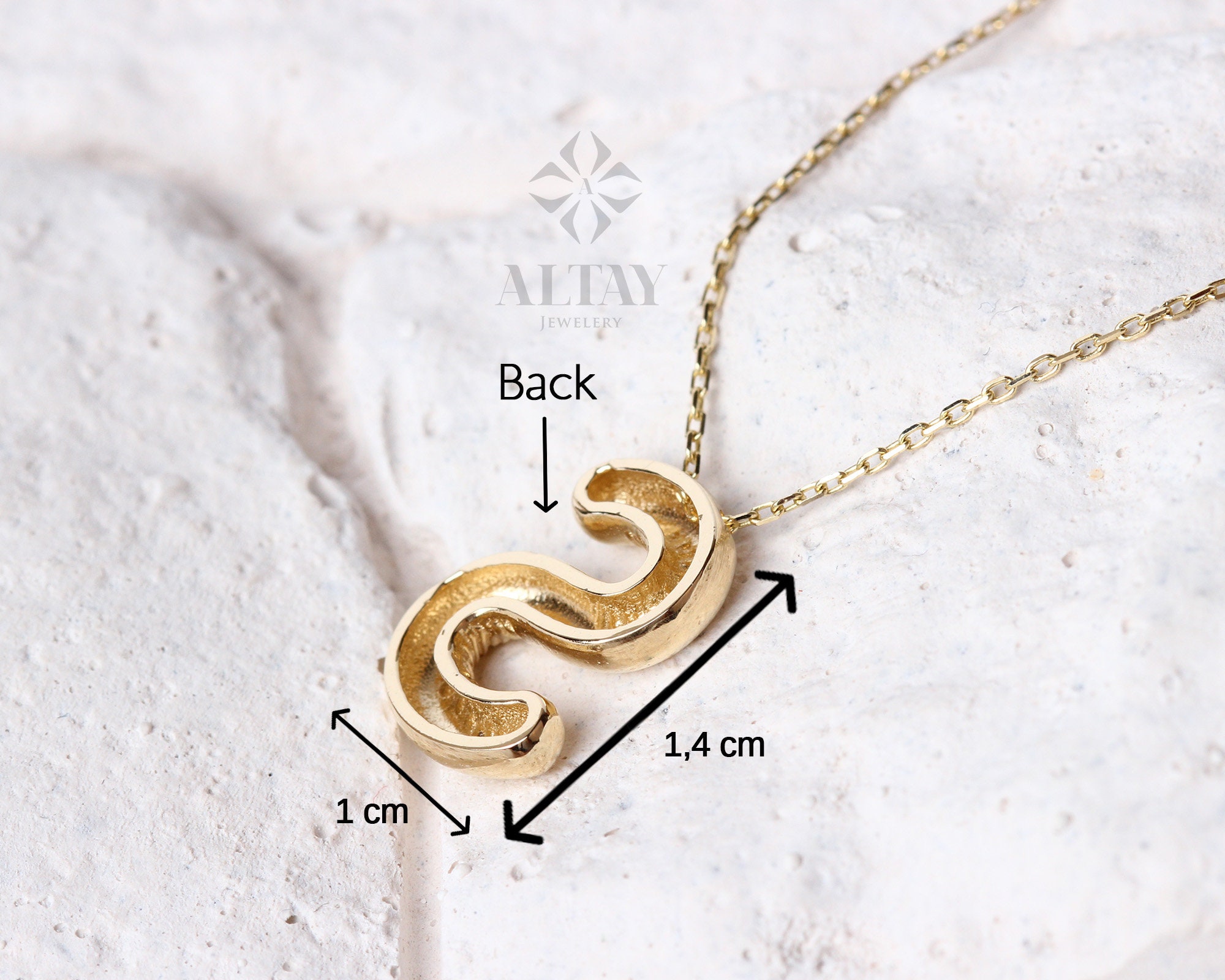 Collana Con Iniziale A Palloncino 3D Placcata Oro 14k: Il Regalo Personalizzato Per Lei