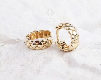 14K Gold Popcorn Huggie Hoops, Bubble Earrings, Tiny Beaded Huggie Hoops, Gold Spheres Earrings, Fancy Gold Hoops, Dainty Gold Ball Hoops