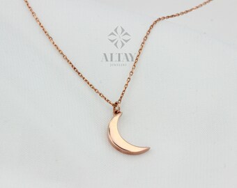 14k Gold Moon Necklace | Etsy 14k Gold Moon Necklace | Etsy