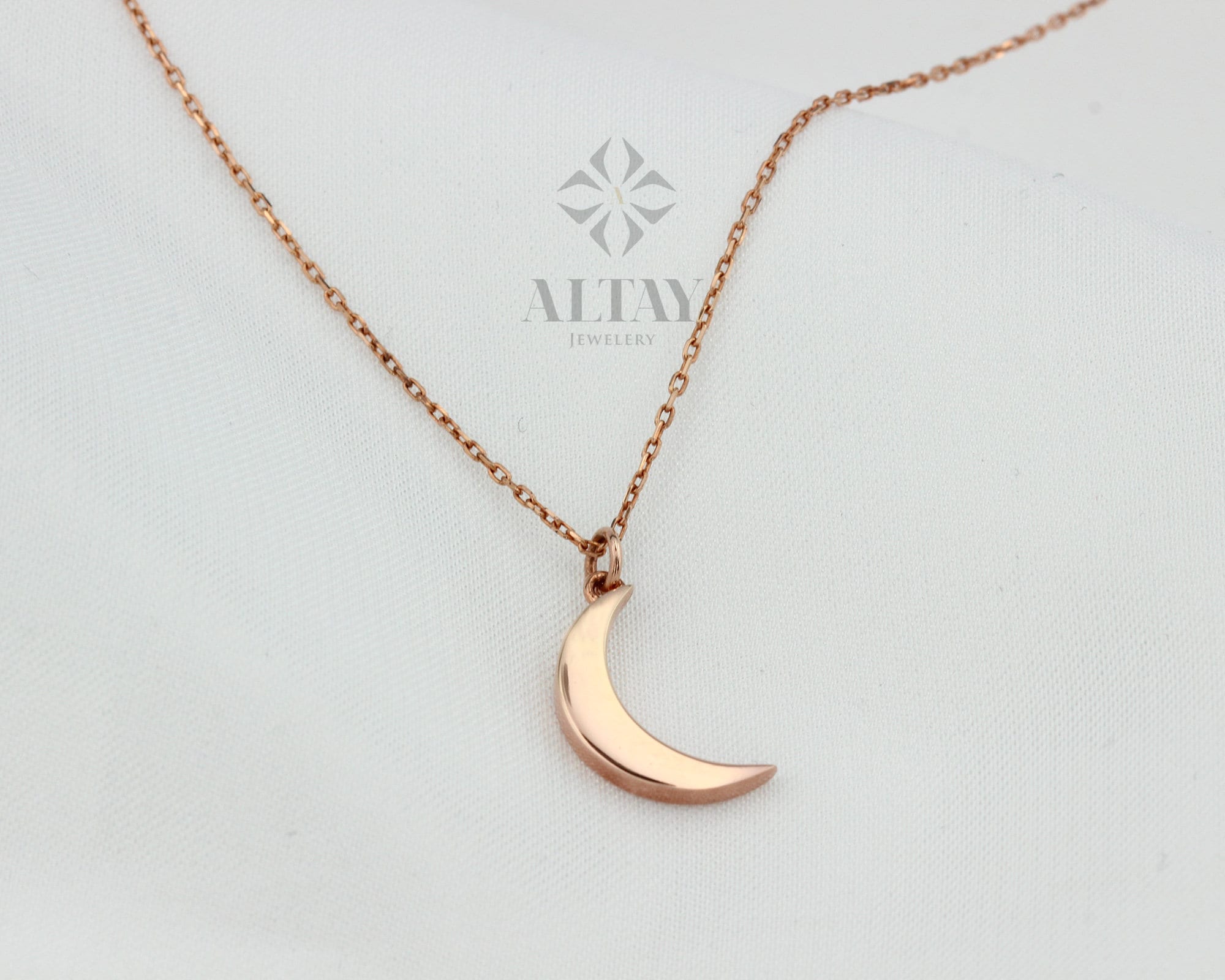 Ciondolo luna d'oro, collana luna crescente, fascino celeste, regalo per lei,  notte di ballo, 9K,14K,18K, regalo di anniversario, regalo di compleanno -   Italia