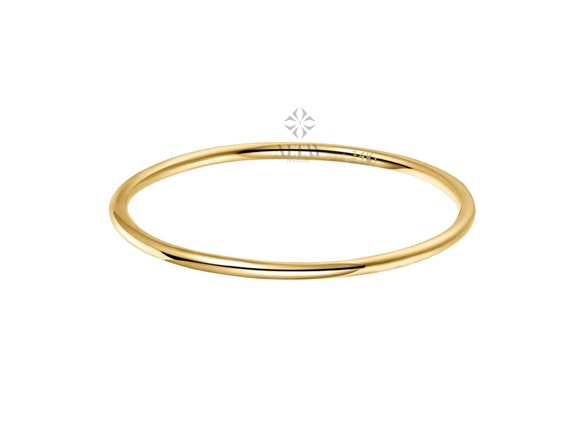14K Gold 1mm Wedding Band, Thin Wedding Band, Simple Plain Band Ring, Comfort Fit Knuckle Ring, Dainty Stacking Ring, Gift For Her