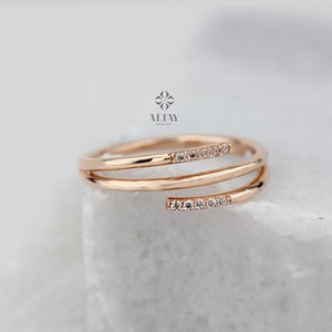 14K Solid Gold Ring, CZ Diamond Stacking Band, Wedding Band, Diamond Ring, Eternity Band, Stackable Ring, Gift For Her Active
